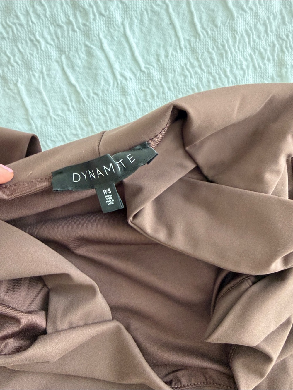 Dynamite Chocolate Brown Square-Neck Maxi Dress lined and has slit - Picture 2 of 2